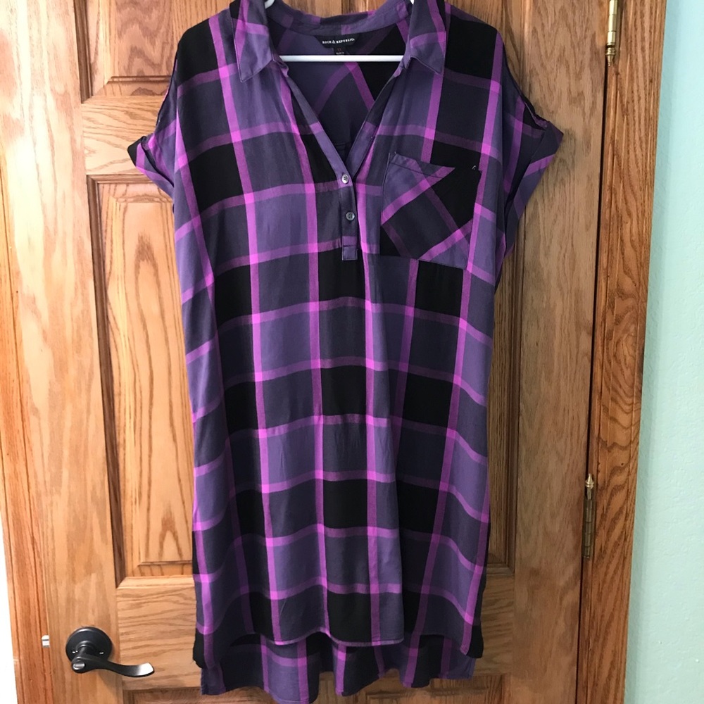 Plaid shirt dress